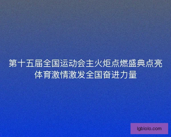 第十五届全国运动会主火炬点燃盛典点亮体育激情激发全国奋进力量