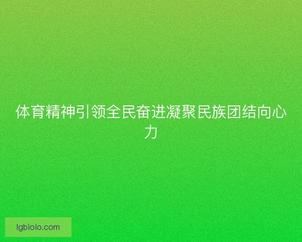 体育精神引领全民奋进凝聚民族团结向心力 体育精神引领全民奋进凝聚民族团结向心力